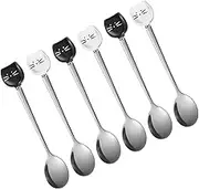 NAMOARLY 6Pcs Cute Cat Spoon Ceramic and Stainless Steel Mixing Spoons for Coffee Tea and Desserts Whimsical Cat Design for Home Cafes and Restaurants