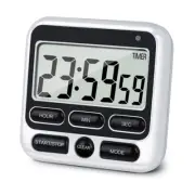 Digital Kitchen Timer 12 Hour Clock & Alarm Memory Function Countup Countdown