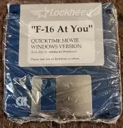 Lockheed "F-16 At You" Floppy Disk Includes Quicktime for Windows - Sealed