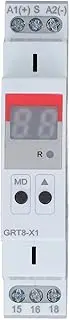 Time Relay Digital Display Flame Retardant ABS Red Indicator AC DC 12V-240V for Industrial Use