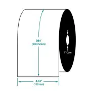 4.33" x 984' TDW101 Resin Enhanced Wax Barcode Ribbon for Zebra Printers (24