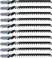 Create Idea 20pc T244D T-Shank Jigsaw Blades, HCS, 100mm, 6TPI, Curve Cutting, Wood (Soft, Hard, Plywood, Composite), Saw Blade
