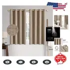Luxury 100% Blackout Faux Linen Curtains - Copper Brown, 52x54 Inch, 2 Panels