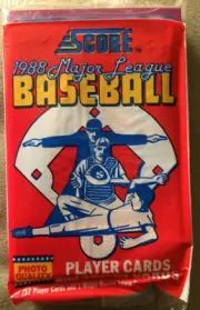 1988 Score Baseball Card Pack Mike Boddicker (Top) Billy Jo Robidoux (Back)