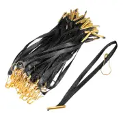 Polyester Hang Tag String Tag Fasteners,Clothing with Pin Black Gold Tone 200pcs