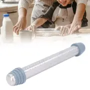 Grey Ring Stainless Steel Rolling Pin With Silicone Ring Adjustable Thickness