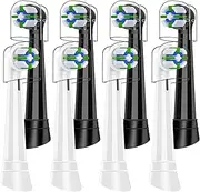 Scotzel Replacement Toothbrush Head Compatible with Braun Oral B IO, Replacement Heads for Oral B IO 3 4 5 6 7 8 9 10 Series Electric Toothbrushes, Black/White, 8 Count