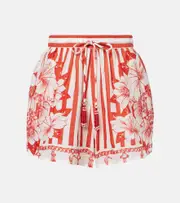[Farm Rio] Farm Rio Floral Chains cotton shorts AU 16 red