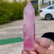 177G Natural Pink Rose Crystal Obelisk Quartz Tower Healing