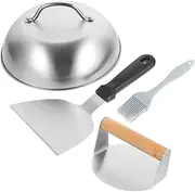 [Luxshiny] Sturdy Press Cooker Hamburger Patty Maker Press Tool Set 4 Pieces for Bbq Parties