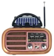 Premium AM FM SW Retro Radio Bluetooth Speaker MP3 Player Solar Battery Power