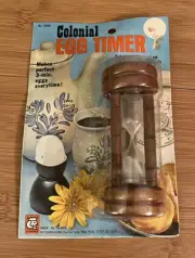 1975 Colonial Egg Timer Traditional White Sand 3 Minute Wooden Egg Timer No 2200
