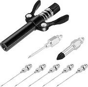 ShineJack Gute Double Handle Grease Gun Coupler, 17000 PSI Duty Grease Tips Quick Lock and Release Grease Coupler with 12" Spring Flex Hose,Compatible with All Grease Guns 1/8" NPT Ends
