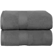 LINENOVA 650GSM 100% Cotton Bath Sheets 90x180 cm - 2 Pack - Charcoal