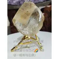 在飛比找蝦皮購物優惠-天然巴西《千絲綠幽靈水晶原礦》晶體冰透共生黃膠花帶彩虹🌈（帶