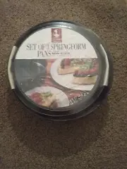 Bakers Advantage Roshco Set of 3 Non-stick Steal Springform Pans Commercial Qual