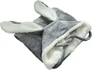 Warm Wearable Hoodie Blanket, Bunny Ear Blanket Cloak, Comfortable Blanket Cape for Women, Kids, Girls, Gray 130*120cm