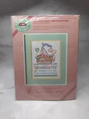 Dimensions From The Heart Counted Cross Stitch Kit Bears In Boat Birth Record