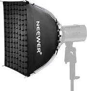 NEEWER 15.7"x15.7" Quick Setup Foldable Softbox Square with Diffusers/Honeycomb Grid/Bag, Bowens Mount Compatible with Godox Aputure 120d Continuous Video Lights Q4 Studio Flash Strobes, NS15S