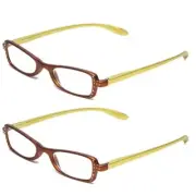 Calabria 837 Womens Metallic Reading Glasses +3.00 Bronze (2 Pack) Vibrant Cryst