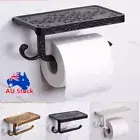 Wall Mounted Toilet Roll Tissue Holder Stand Bath Paper Holder Phone Shelf Decor