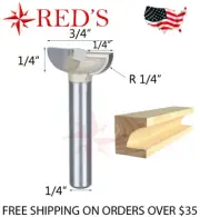Tideway Carbide Pro LC15011204 1/4" Radius Finger Grip 1/4" shank router bit