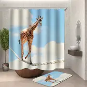 Funny Giraffe Tightrope Walking Shower Curtain