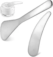 SOLUSTRE 2pcs Makeup Spatula Eye Cream Spoons Skin Care Facial Cream Spatula Stainless Steel Reusable