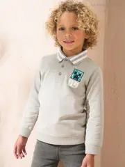 Angel & Rocket Grey Minecraft Washed Rugby 100% Cotton Polo Shirt (AB2640) | $55 - $65