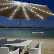 104 LED Solar Patio Umbrella String Lights -White