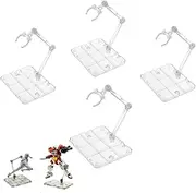 HIDOSNG 4 Pcs Action Figure Stand, action figure display holder base display your action figures in style for figure model toy doll accessories (transparent white)