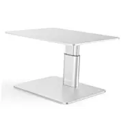 Monitor Riser Stand, Adjustable Height Metal Desktop Stand Storage Silver