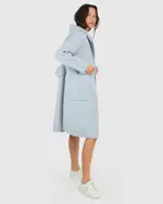 [Belle & Bloom] Walk This Way Wool Blend Oversized Coat - Light Blue