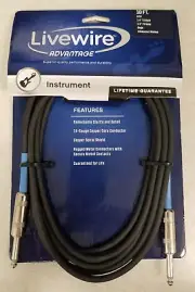Livewire Advantag Instrument 10Ft Cable 1/4" TS Male , 1/4" TS Male Jack, AI10