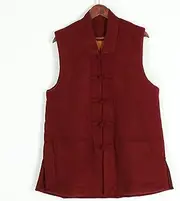 [Generic] Vest Sleeveless Winter Outerwear Warm Stand-up Collar Vest Monk Robe,Vest Winter Thick Warm Coat Monk Vest Winter Monk Robe
