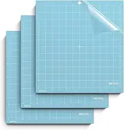 Nicapa Cutting Mat for Silhouette Cameo 4/3/2/1 (Light Grip, 12 x 12 Inch, Pack of 3), Adhesive & Sticky, Non-Slip, Flexible, Square, Grid, Blue, Cutting Mats, Replacement Accessories Set, Mats Vinyl