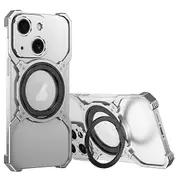 For Iphone 15 Mechanical Arm Borderless Magsafe Holder Metal Phone Case