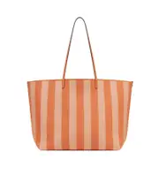 Fendi Roll Striped Large Reversible Tote Bag One size orange