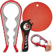 Silicone Jar Opener Gripper Pad - 3Pcs Nonslip Bottle Opener Rubber Jar Opener Gripper Pad Kitchen Set Jar Openers for Seniors Hand Can Opener Kitchen Gadgets - Handle Can Opener