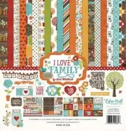 ECHO PARK "I LOVE FAMILY" 12X12 PAPER FAMILY FALL AUTUMN SCRAPJACK'S PLACE
