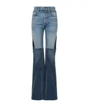 Chloé Patchwork Frayed Edge Jeans 24,25,26,27,28,29,30 blue and multicolour