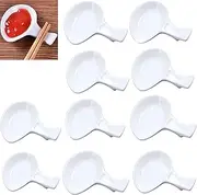 10 Pcs Ceramic Chopstick Holder Rest Spoon Fork Stand Sauce Dish,Chinese Fine Porcelain Chopsticks Holder,Dinning Room Tabletop Stand for Chopsticks,Fork,Knife