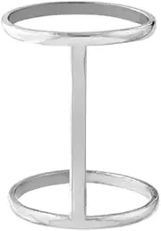 [JewelryWeb] 925 Sterling Silver Rhodium Plated Bar Connected Double Band Ring-Band Style-Ring for Women and Men
