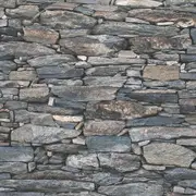 Brick Effect Wallpaper Slate Stone Rustic Weathered Realistic 3D Debona Charcoal