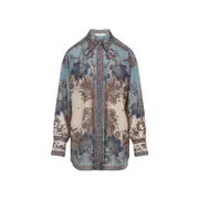 [Zimmermann] Zimmermann-Blue Ascension Silk Shirt-Donna 2 NUM