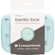 Arigato Bento Box Palms(5 Compartments Fork & Spoon included)