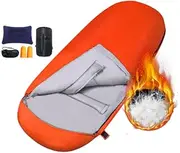 Winter Sleeping Bag Adult Lengthened and Widened Sleeping Bag White Duck Down Thickened Outdoor Ultra-Light Cold and Waterproof -20°C_-5°C, 225x95cm