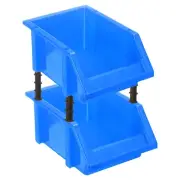 2pcs Plastic Shelf Bins 5.9" x 3.9" x 3" Wall Mounted Storage Bins, Blue