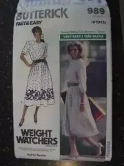 Uncut Vintage Butterick Pattern Dress 8 10 12 1988 989