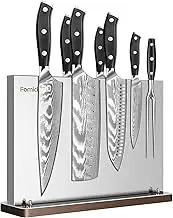 fomidao Magnetic Knife Block, Stainless Steel Magnetic Knife Holder,Power Magnetic Knife Block Without Knives Double Sided for Kitchen Knife Storage